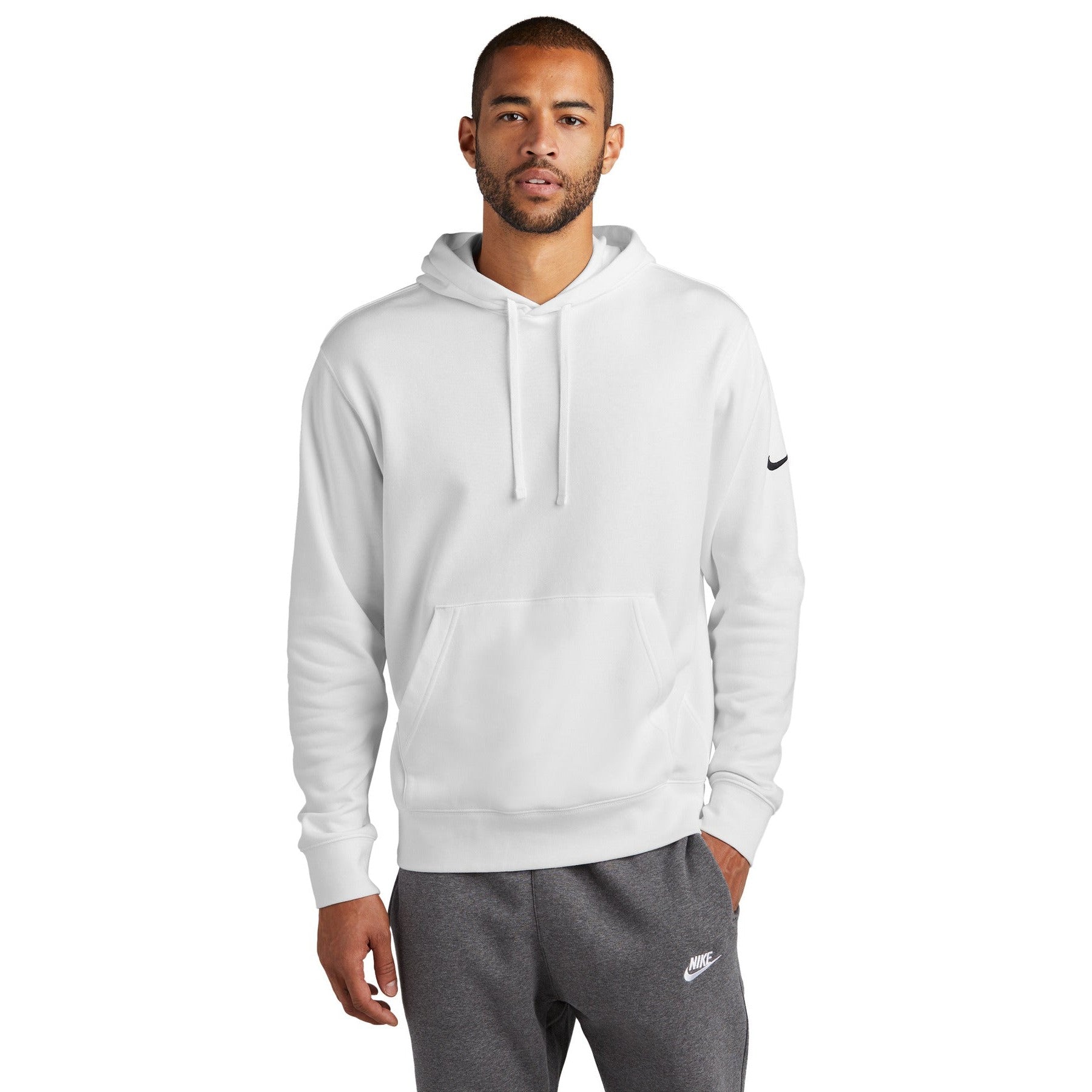 Nike-Nike Club Fleece Sleeve Swoosh Pullover Hoodie NKDR1499-MedTech-8